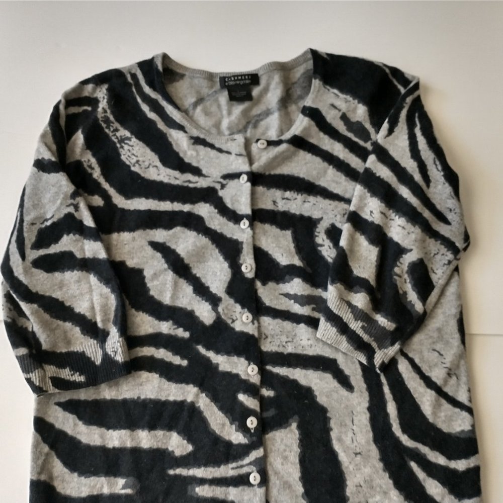 Bloomingdales Cashmere Cardigan Animal Print
